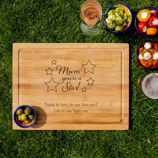 Mum's Stars Board Personalised Engraved Chopping Board - YouPersonalise