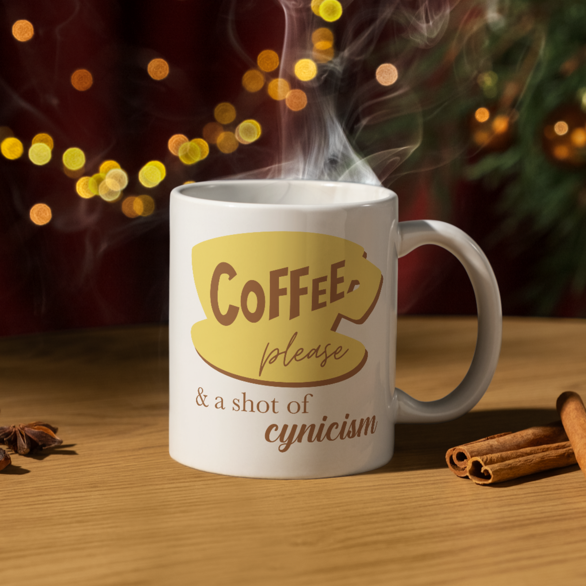 Gilmore Inspired Quote Coffee Please & Shot Cynicism Mug