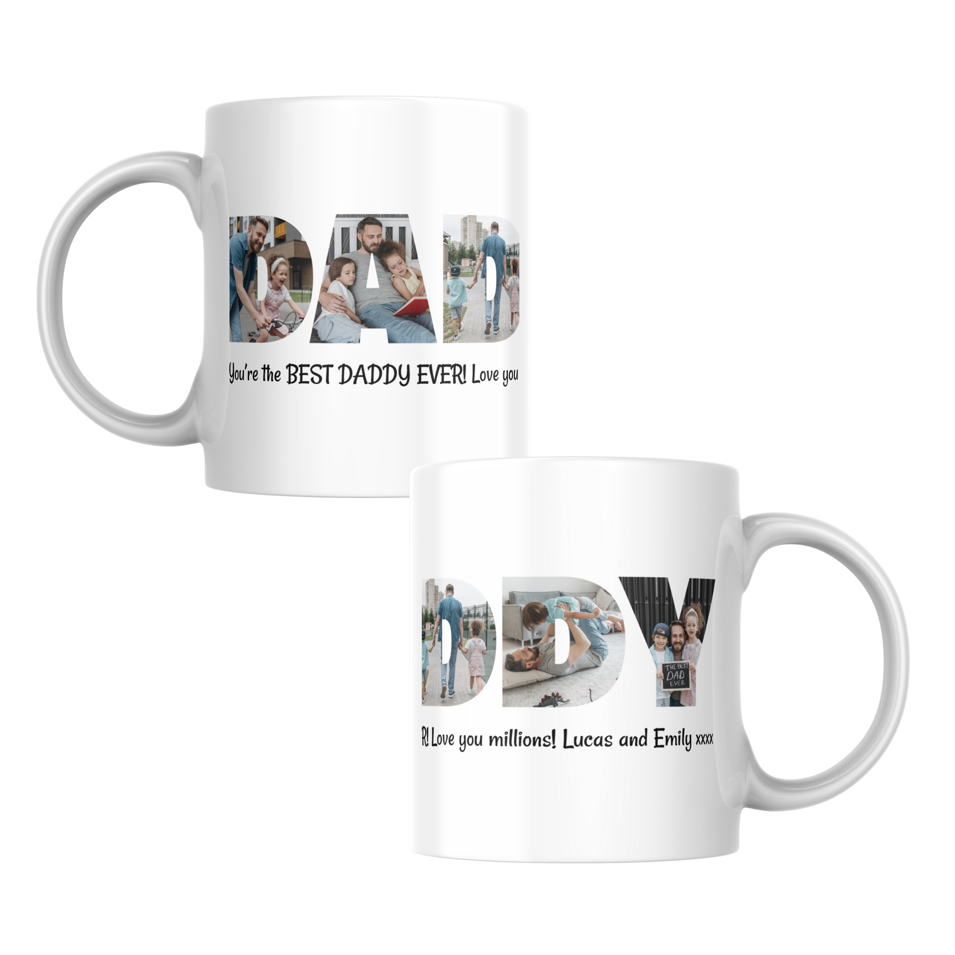 Daddy Personalised 5 Shaped Photos Mug