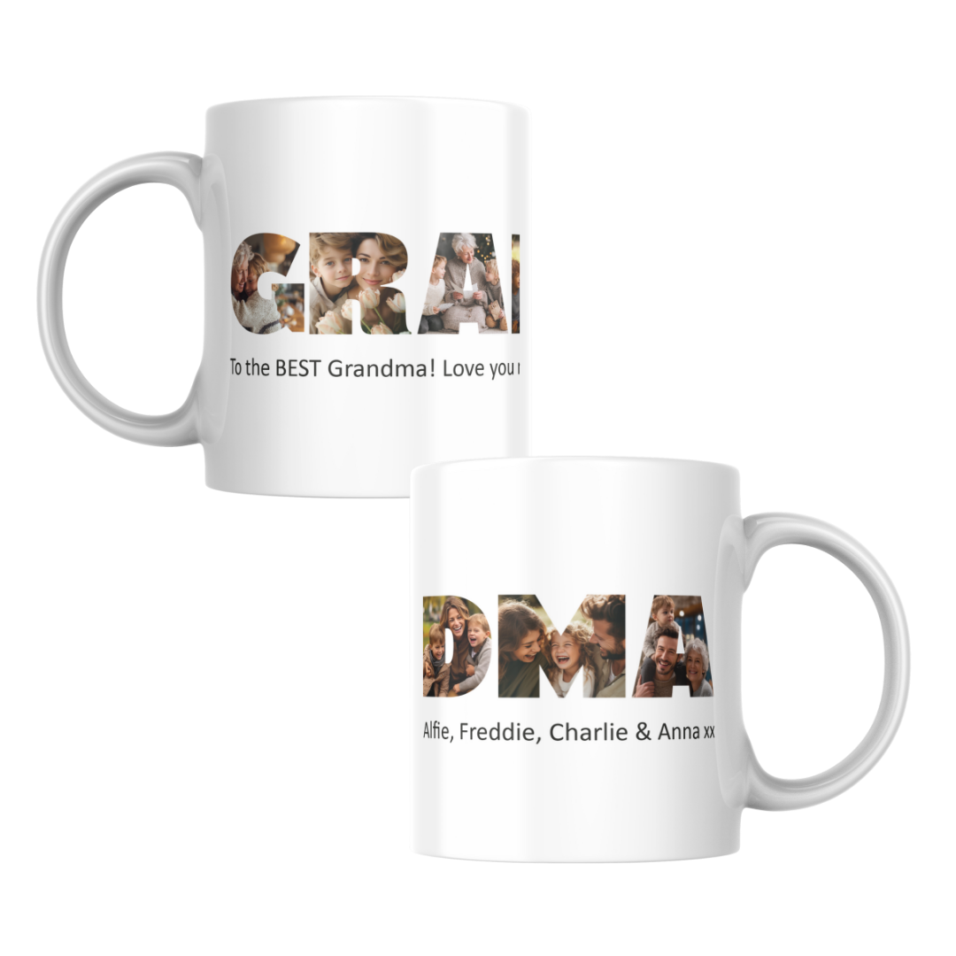 Grandma 7 Shaped Photos Message Mug