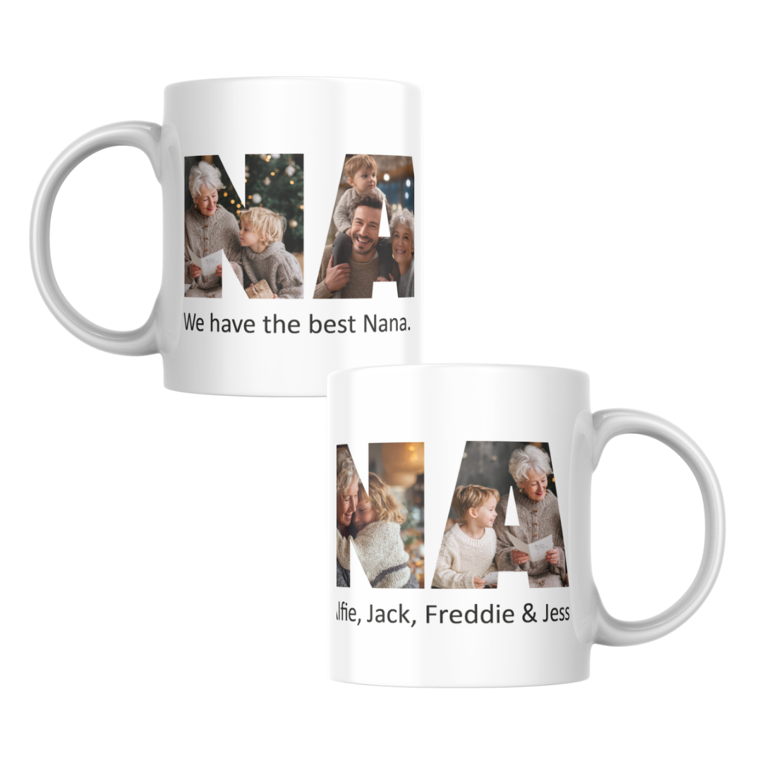 Nana 4 Shaped Photos Message Mug