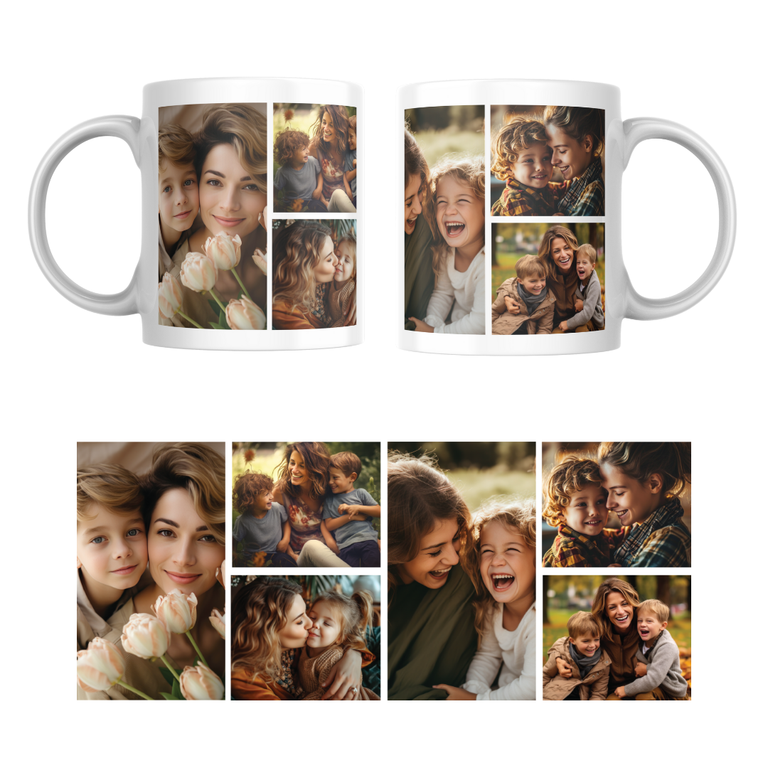 6 Photos Personalised Photo Mug