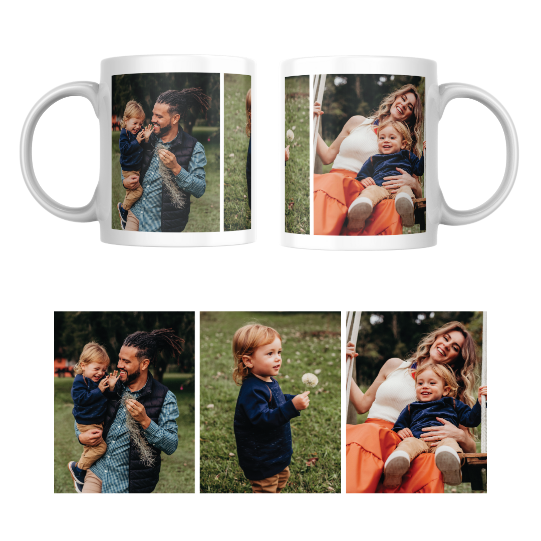 3 Photos Personalised Photo Mug