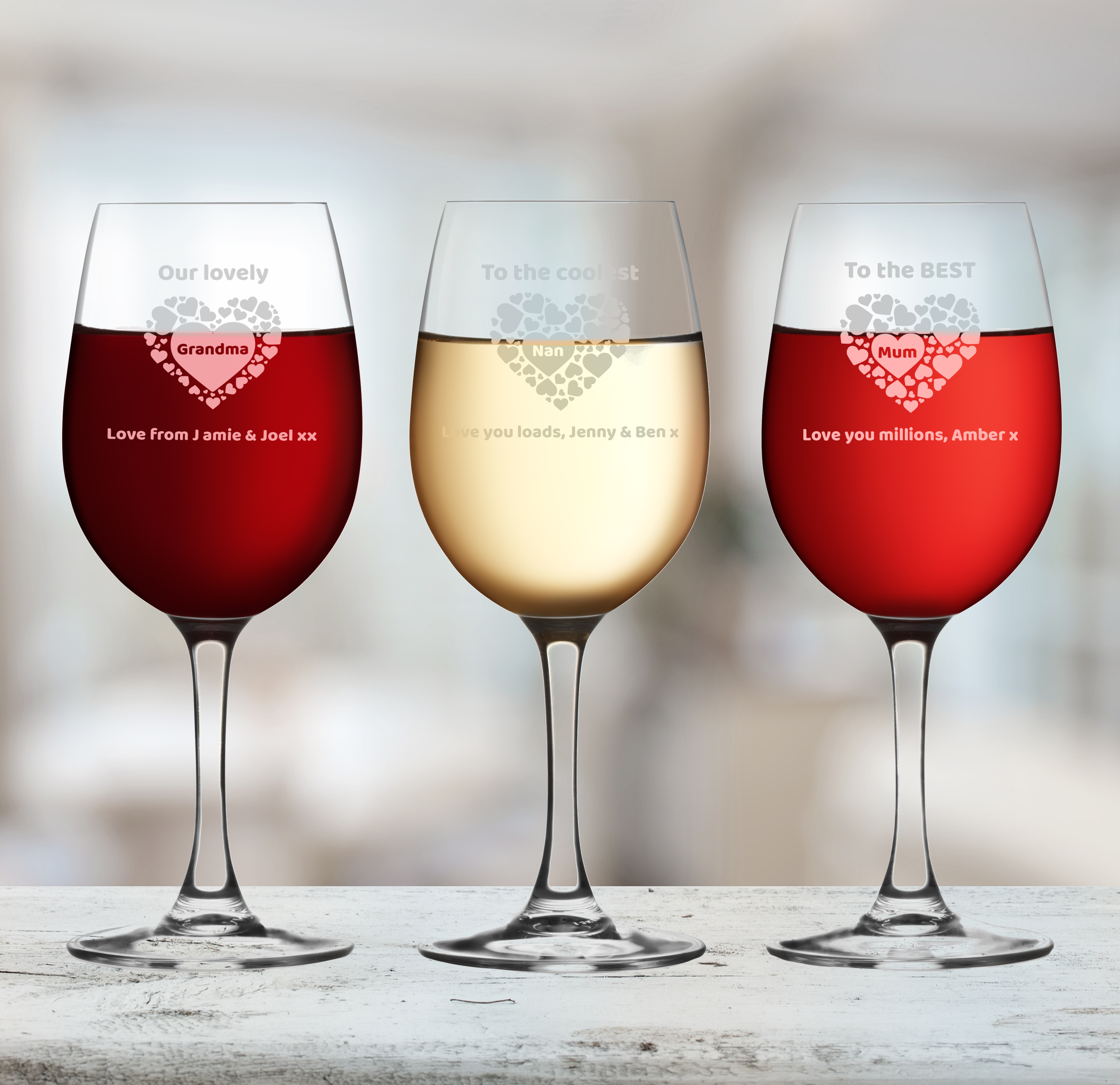 Best Ever Heart Design Engraved Glass