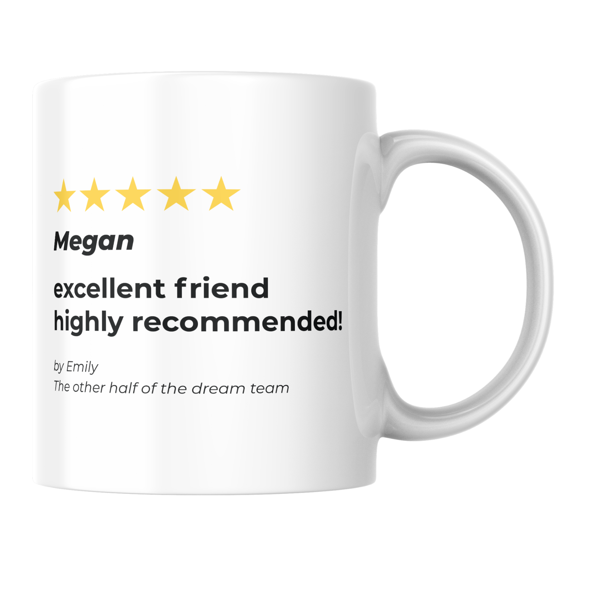 Personalised 5 Star Review Mug Custom Text