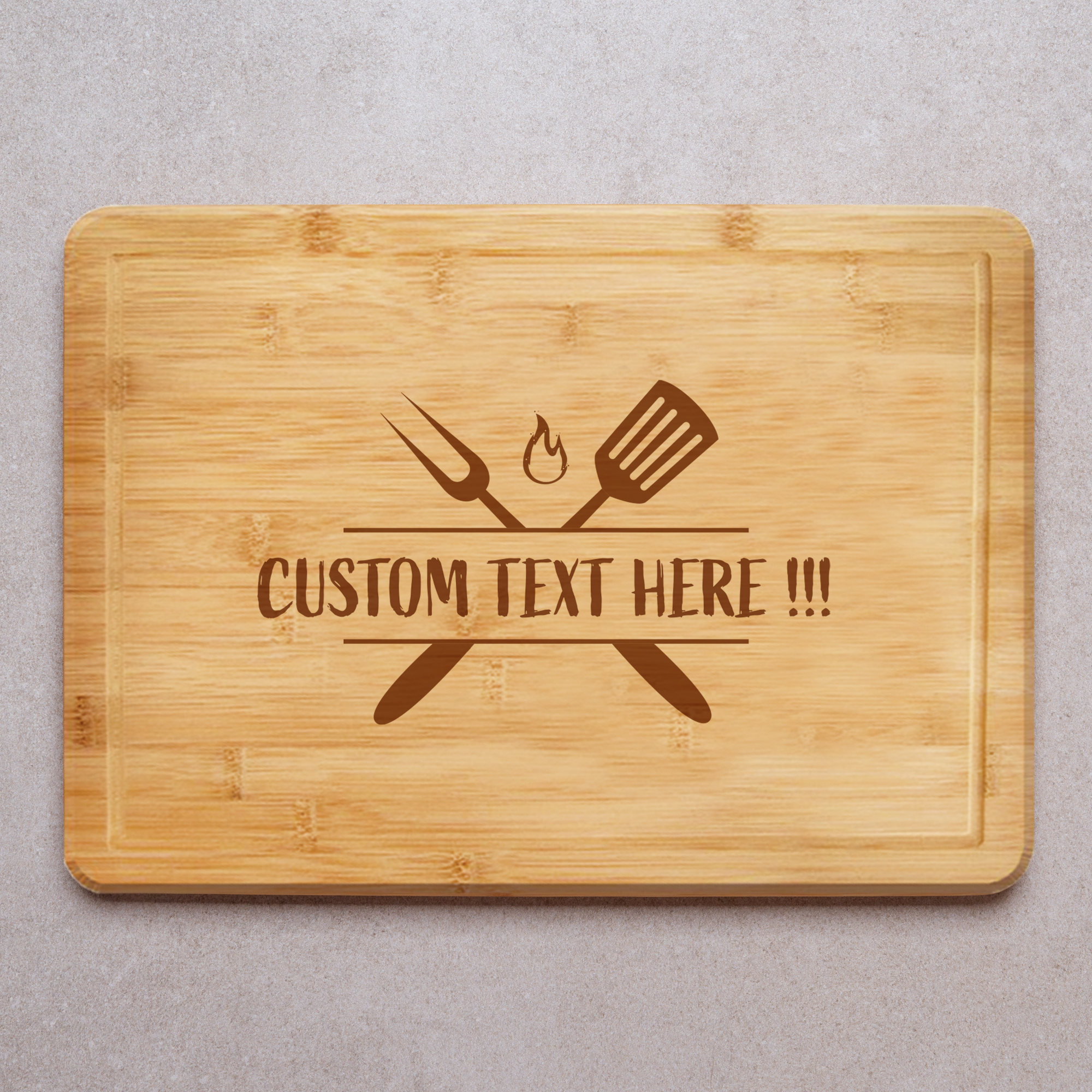 BBQ Themed Grill Name Design Engraved Chopping Board