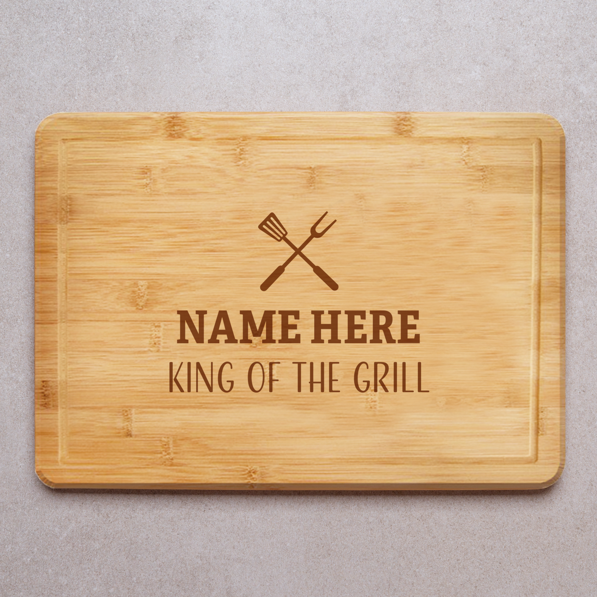 King Grill BBQ Themed Engraved Chopping Board