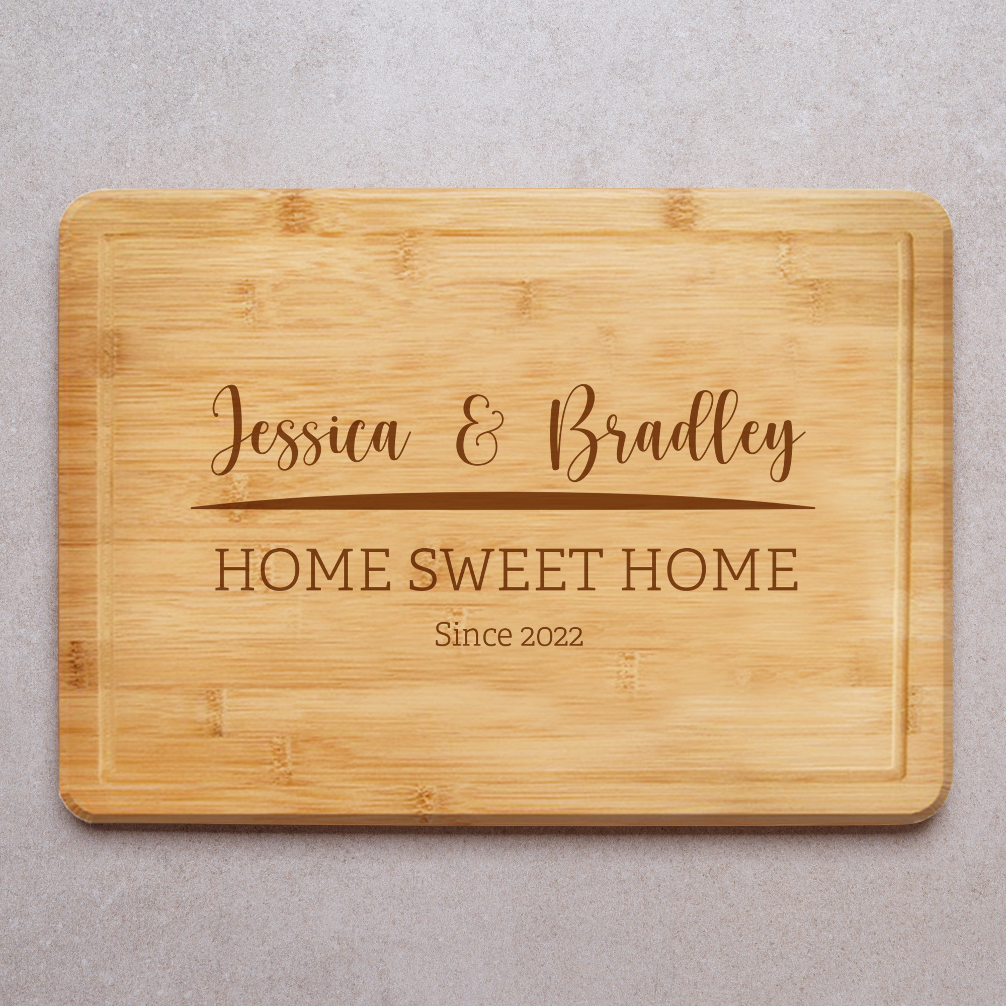 Home Sweet Home Wooden Cutting Board Laser Engraved Kitchen Board home customisable names