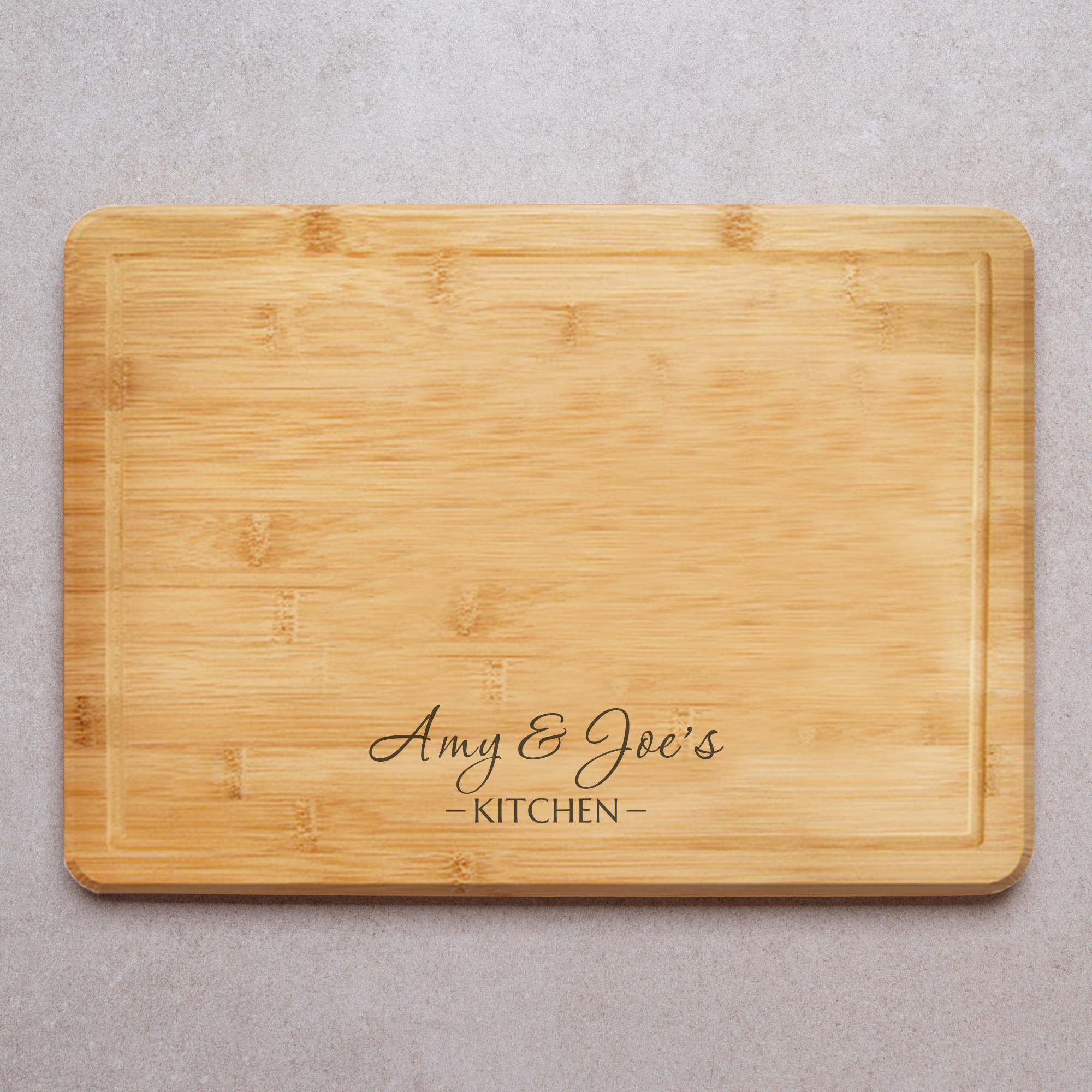 Script Font Names Stylish Design Laser Engraved Chopping Board
