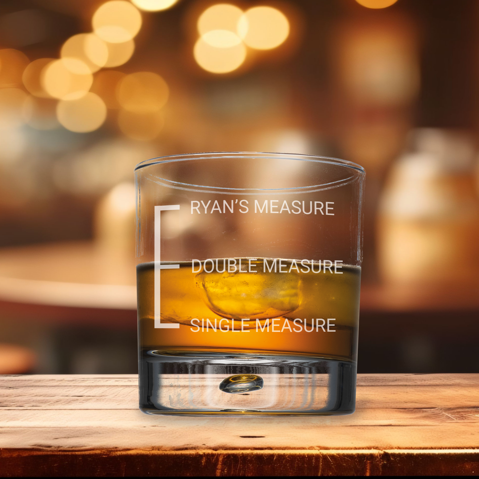 Big Measures Engraved Bubble Whiskey Glass