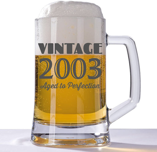 Aged to Perfection 18th Birthday Engraved Tankard Glass 18th - YouPersonalise