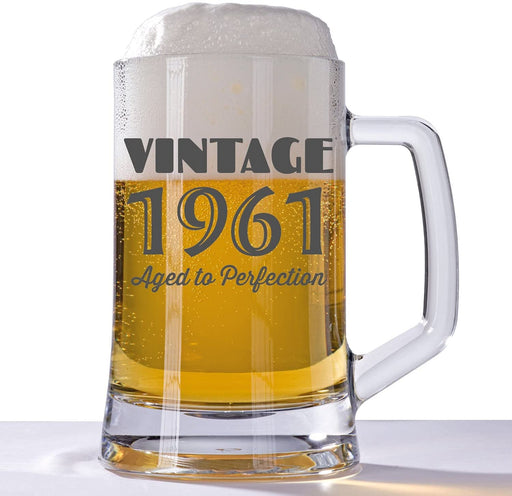 Aged to Perfection 18th Birthday Engraved Tankard Glass 60th - YouPersonalise