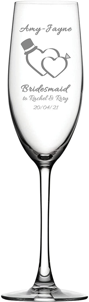 Bridesmaid Personalised Engraved Flute Glass Design 6 - YouPersonalise