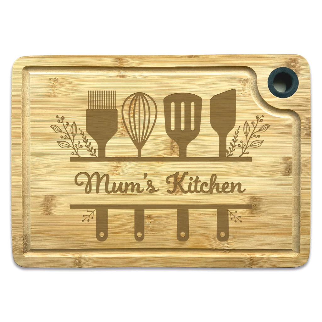 Chopping Board - Mum's Kitchen Utensil Mothers Day Board Monogram Design - YouPersonalise