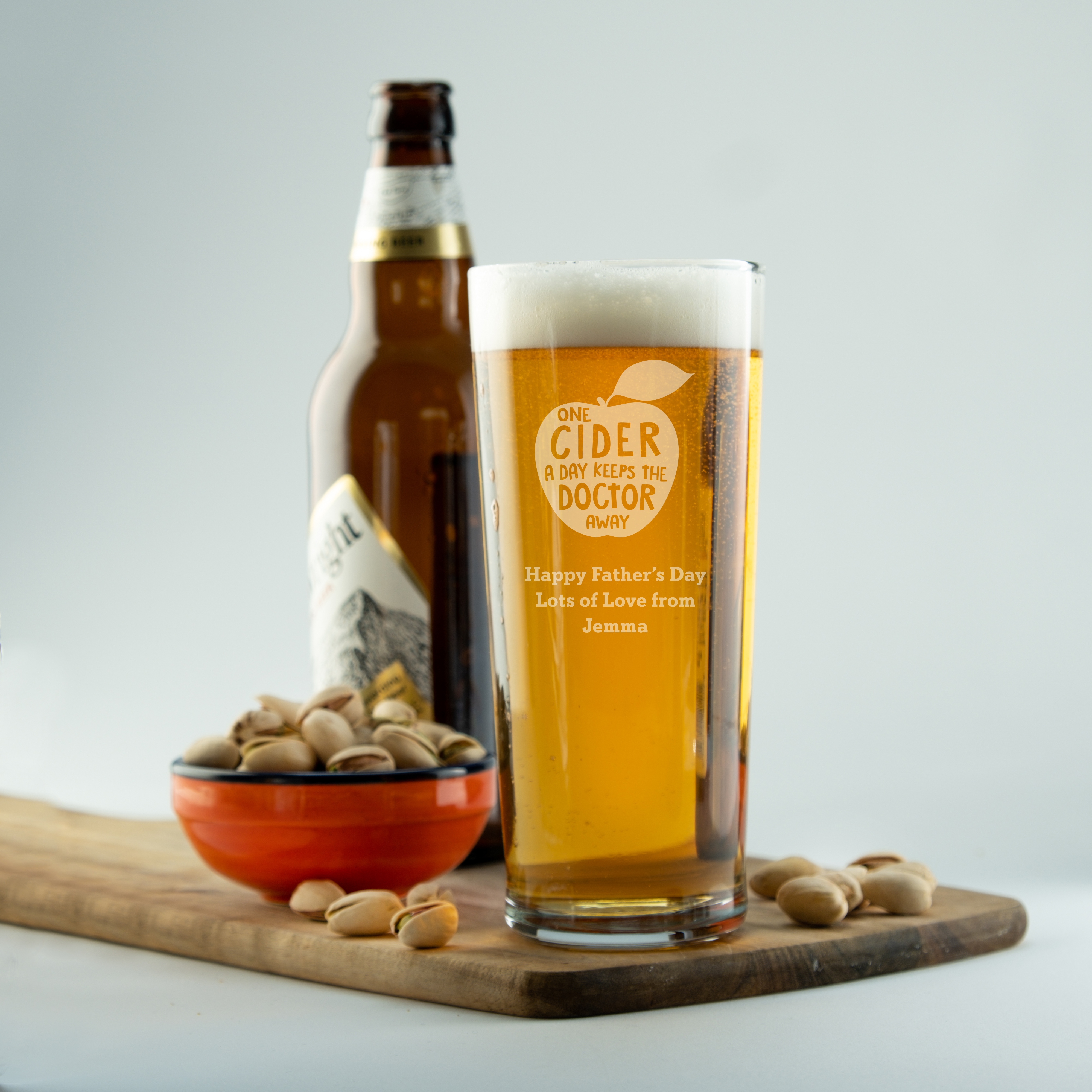 One Cider Day Keeps Doctor Away Engraved Pint Glass