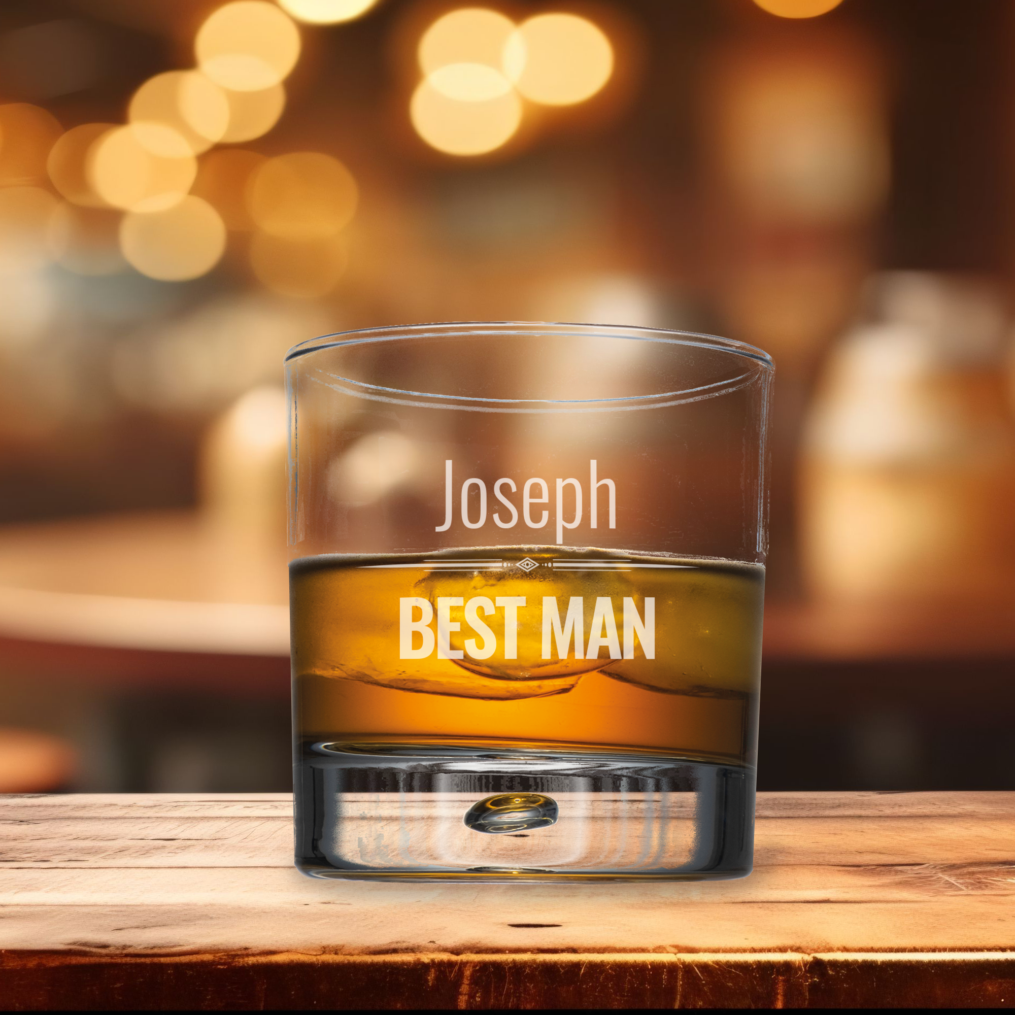 Wedding Party Bubble Whiskey Glass Best Man Groomsman Usher Father