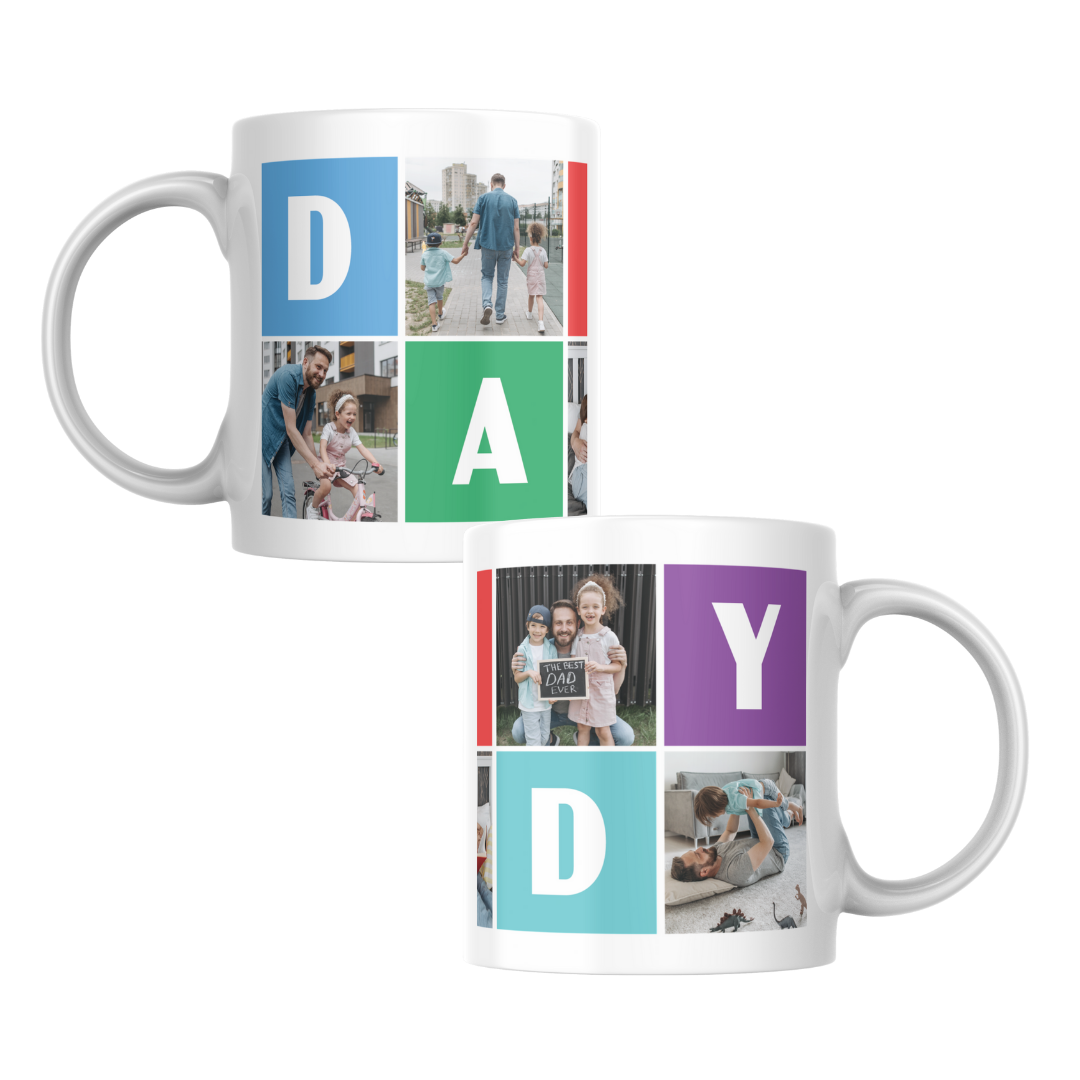 Daddy Personalised 5 Photos Mug
