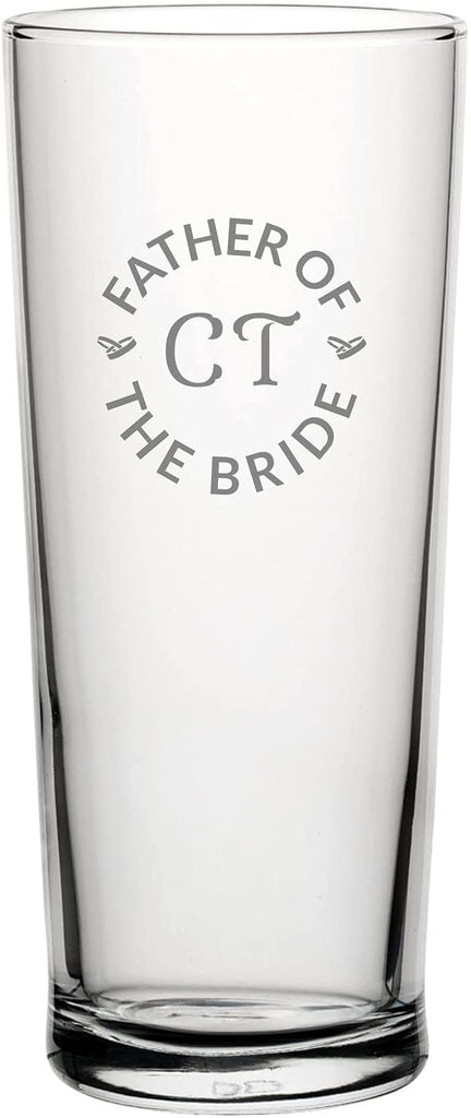 Father of The Bride Personalised Engraved Pint Glass Father Bride 1 - YouPersonalise