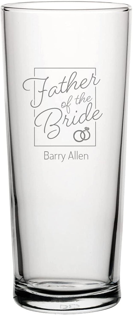 Father of The Bride Personalised Engraved Pint Glass Father Bride 2 - YouPersonalise