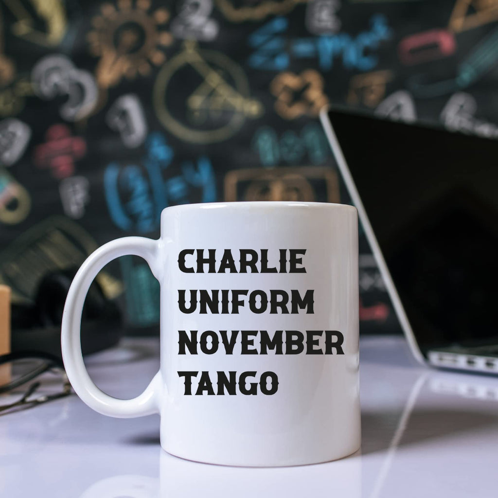 Funny Mug 11oz White Ceramic Secret Santa Mug Comedy Mug Hilarious Gift - Charlie Uniform November Tango Mug - YouPersonalise