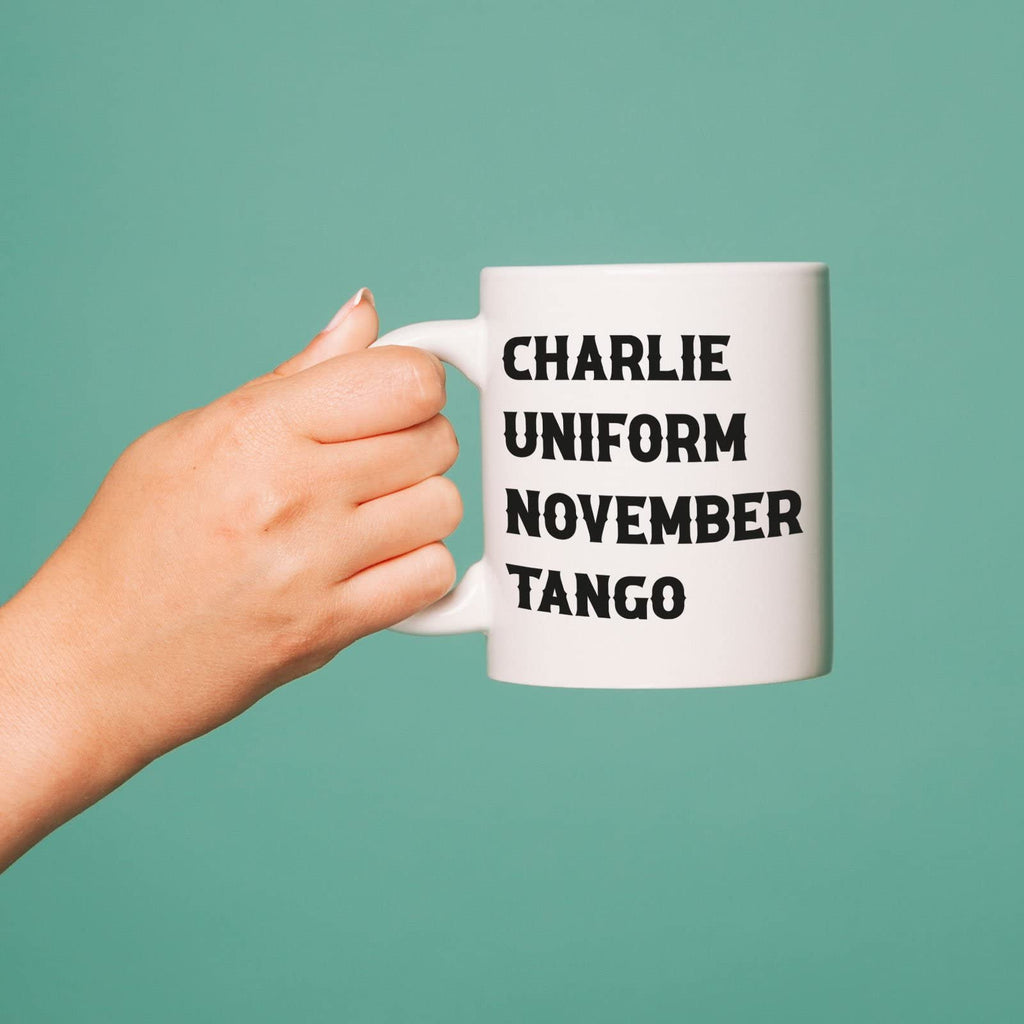 Funny Mug 11oz White Ceramic Secret Santa Mug Comedy Mug Hilarious Gift - Charlie Uniform November Tango Mug - YouPersonalise