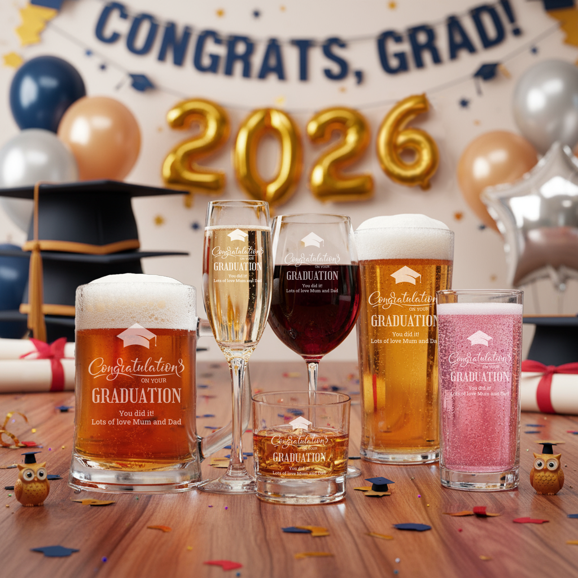 Personalised Graduation Congratulations Glass
