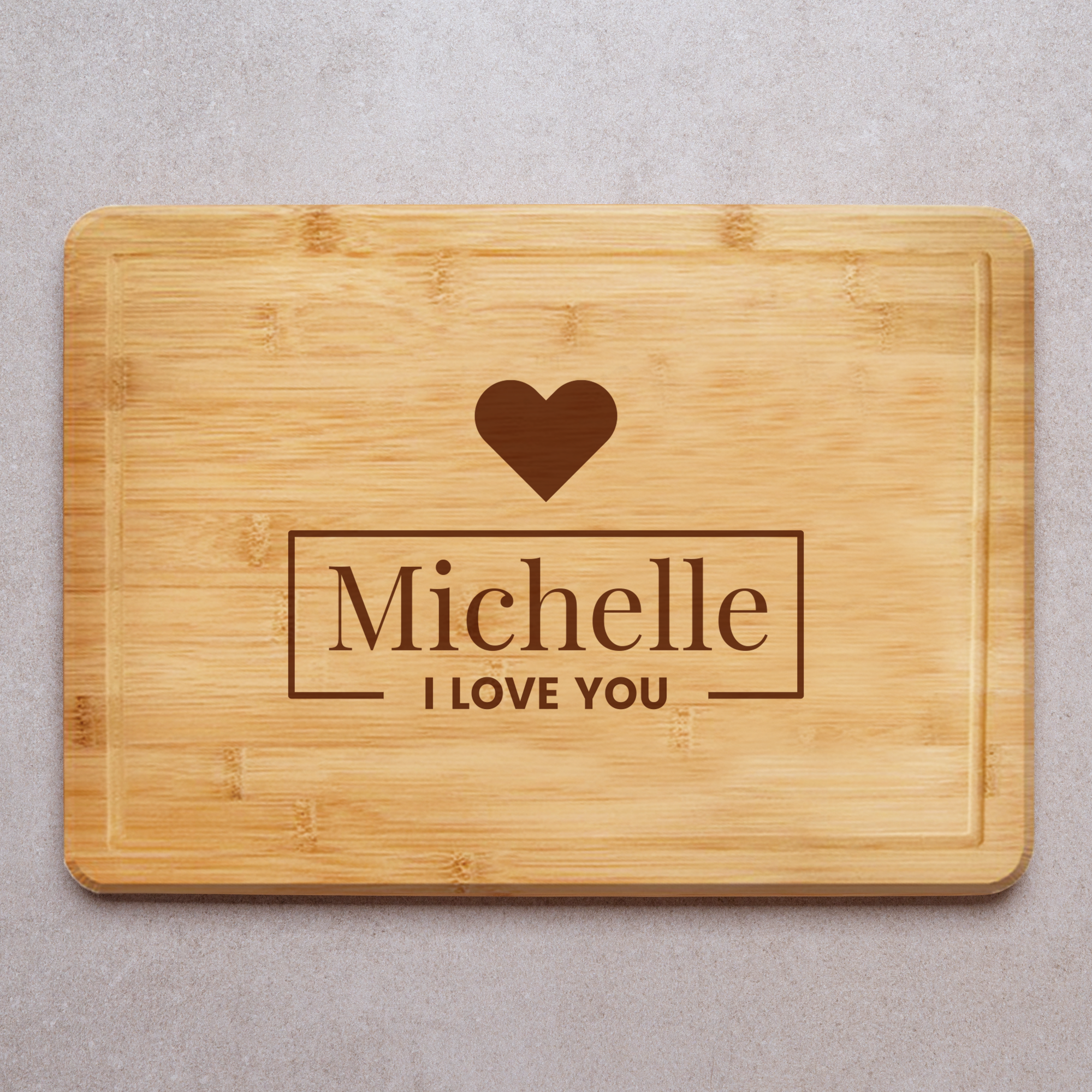 I LOVE YOU Big Heart Engraved Chopping Board