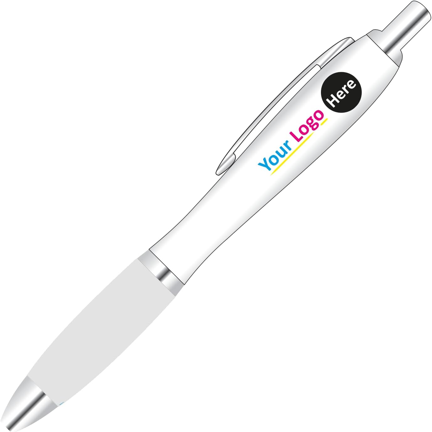 Personalised Digital Contour Promotional Pens – Custom Logo Pens Clear Grip