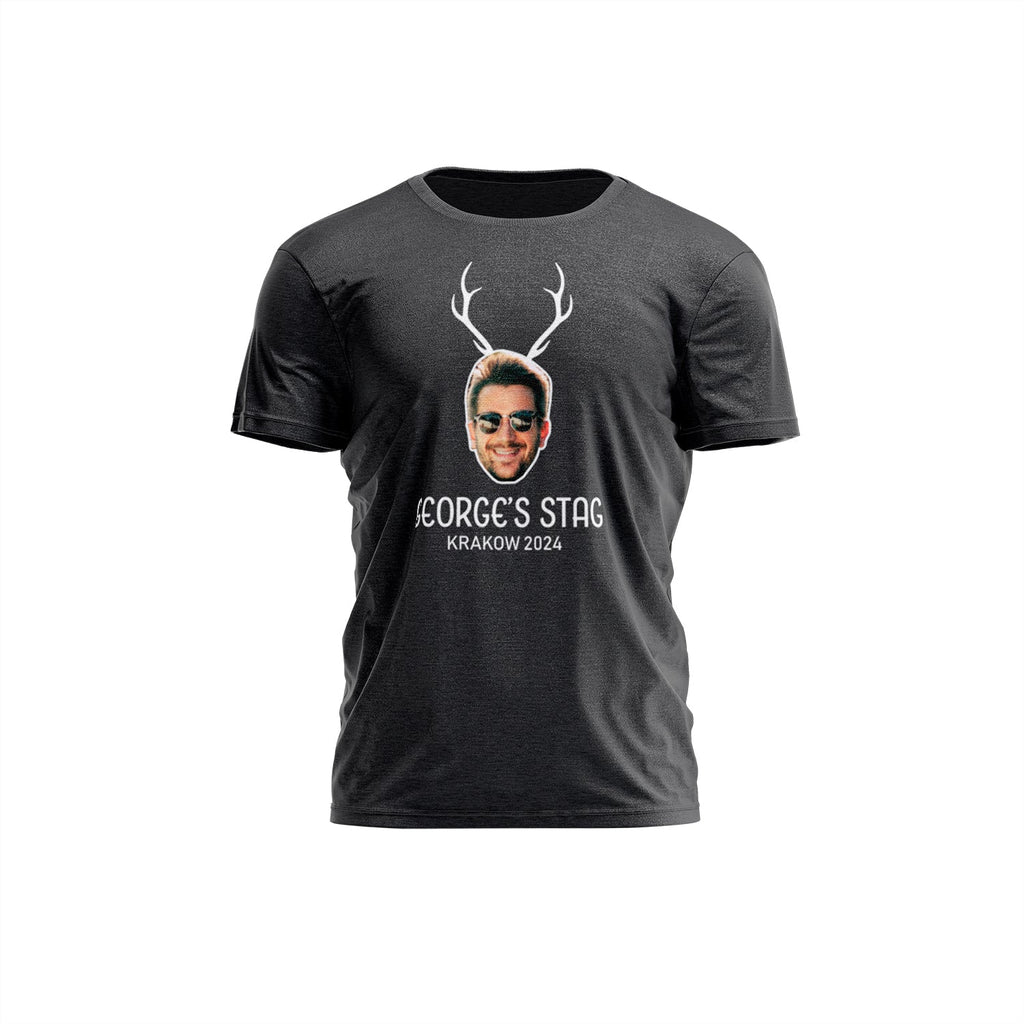 Stag Antler Face Photo Stag Do T-Shirt - YouPersonalise