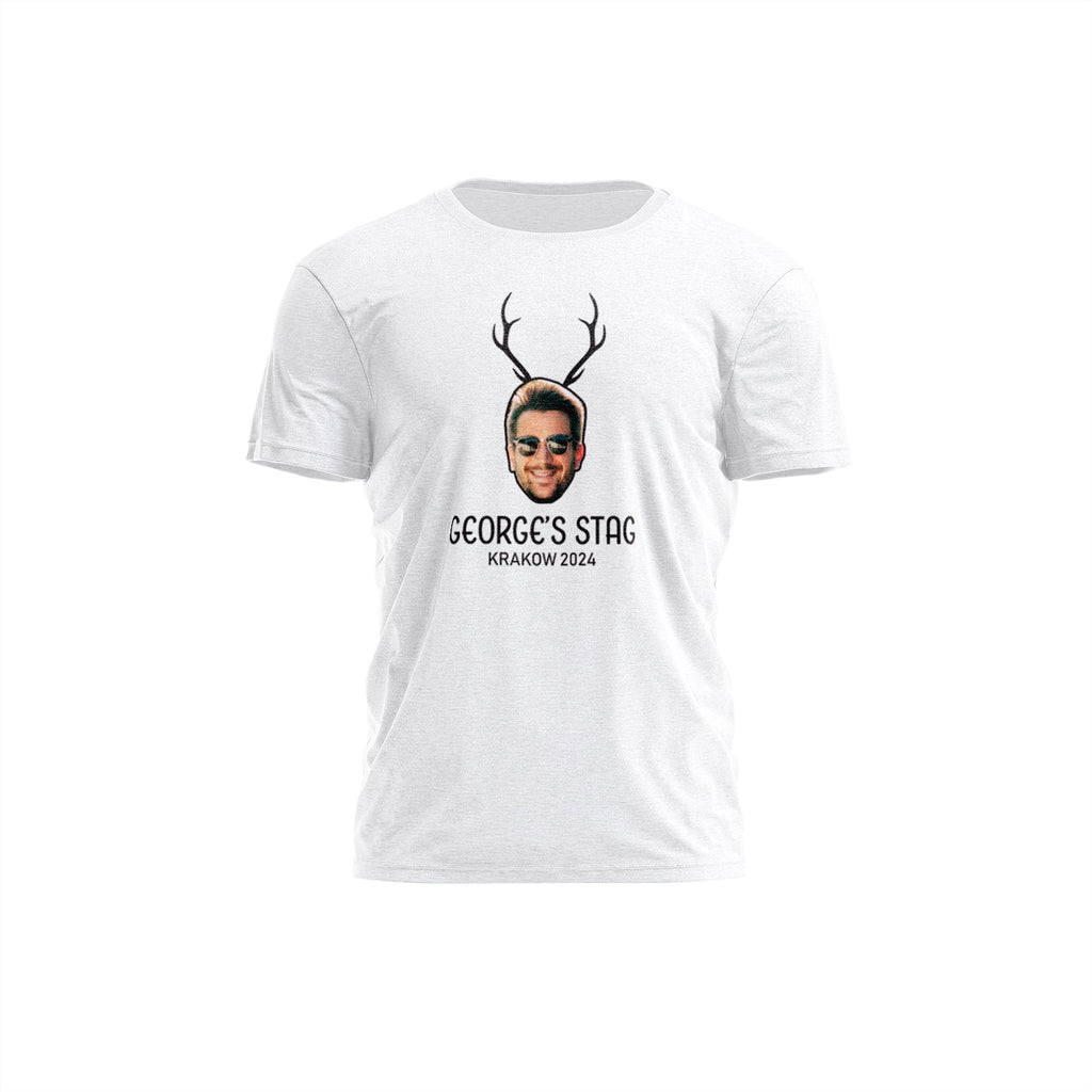 Stag Antler Face Photo Stag Do T-Shirt - YouPersonalise
