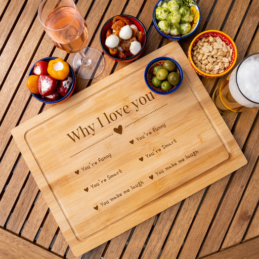 6 Reasons Why I Love You Personalised Engraved Chopping Board - YouPersonalise