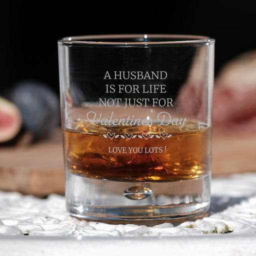 A Husband for Life Personalised Engraved Bubble Whiskey Tumbler - YouPersonalise
