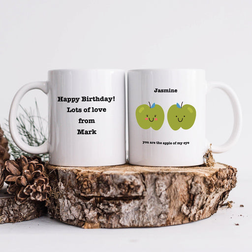 Apple Of My Eye Personalised White Mug with Four Lines of Text - YouPersonalise