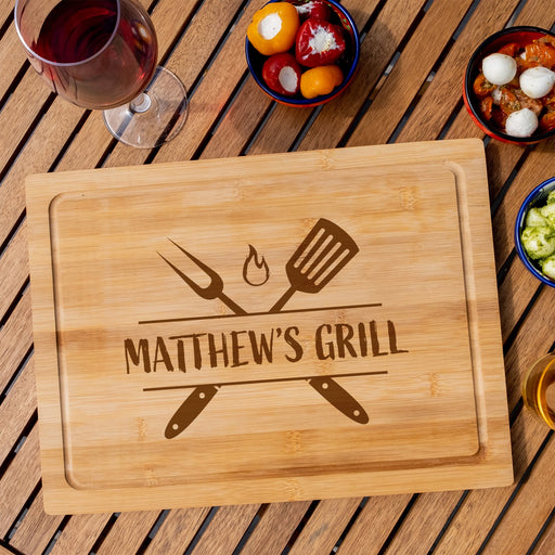 BBQ Themed Grill Design Personalised Engraved Chopping Board - YouPersonalise