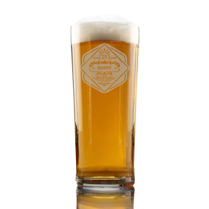 Beer Label Personalised Engraved Pint Glass