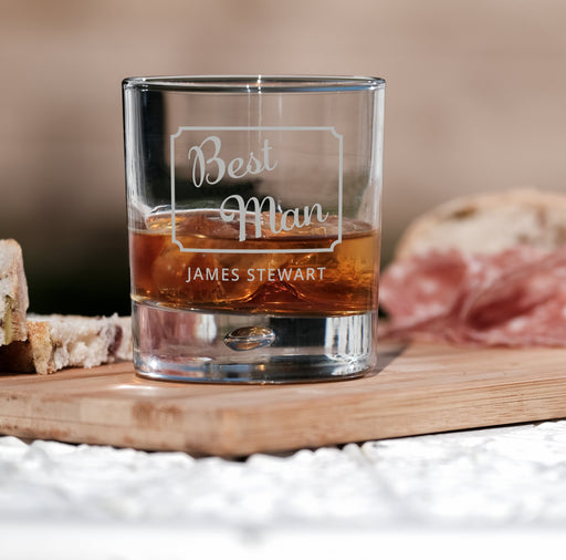 Best Man Script Design Personalised Engraved Bubble Whiskey Glass - YouPersonalise