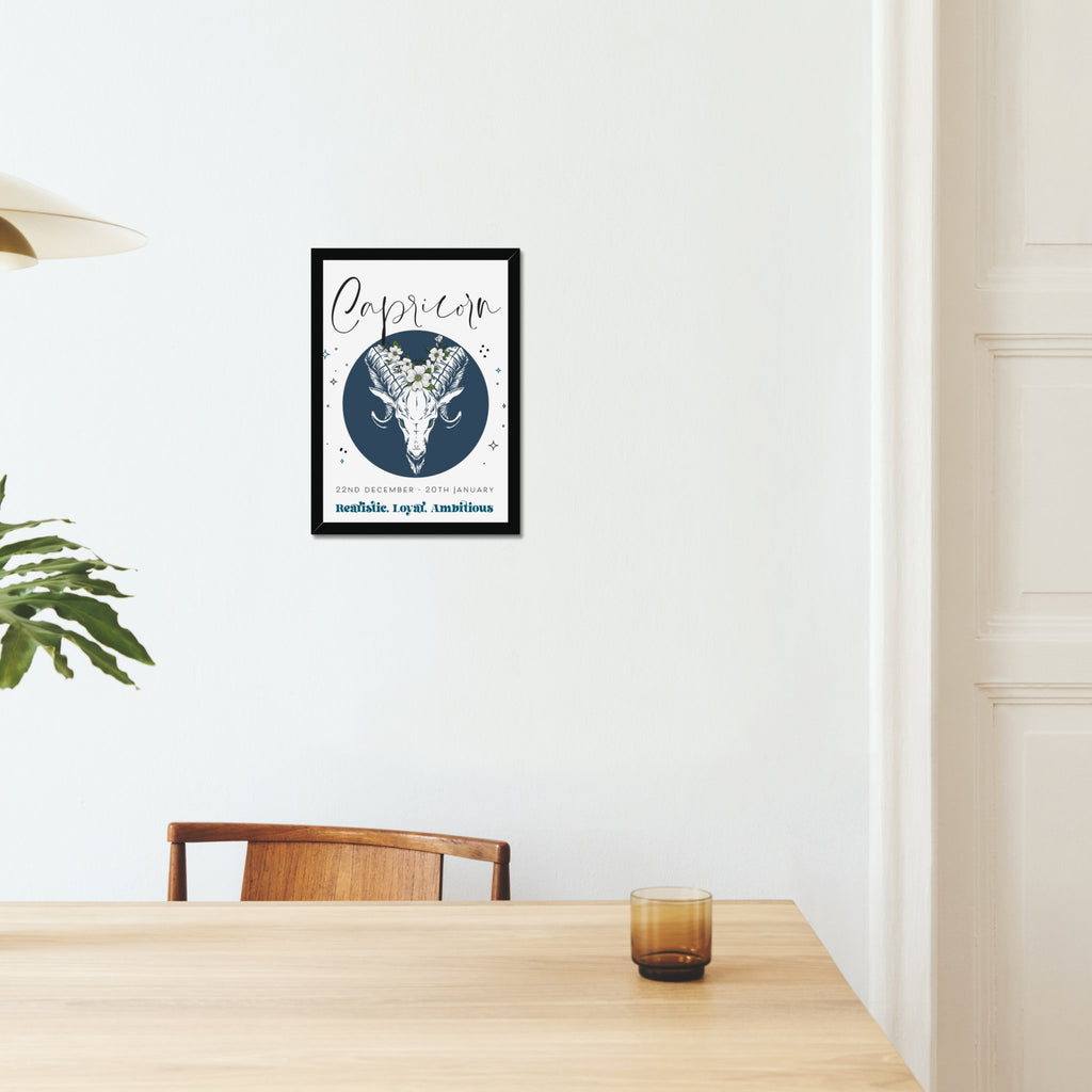 Capricorn Zodiac Print in A3 or A4, With or Without Black Frame - YouPersonalise