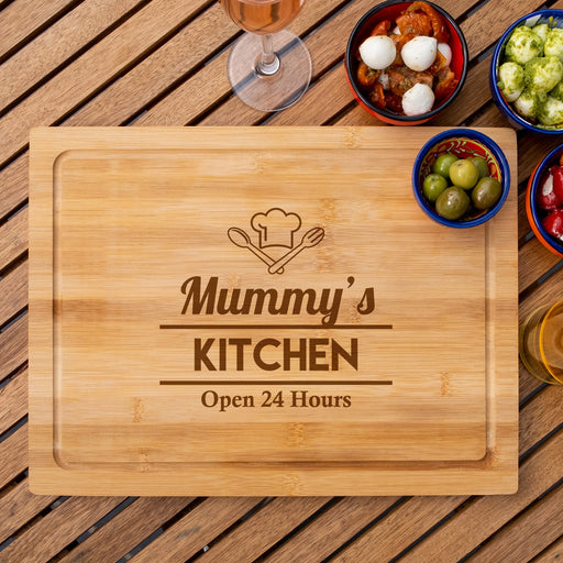 Chefs Hat Kitchen Name Personalised Engraved Chopping Board - YouPersonalise