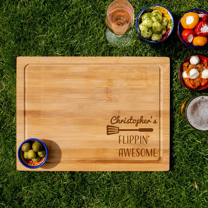 Flippin Awesome BBQ Themed Personalised Engraved Chopping Board - YouPersonalise