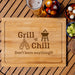 Grill N Chill BBQ Themed Personalised Engraved Chopping Board - YouPersonalise