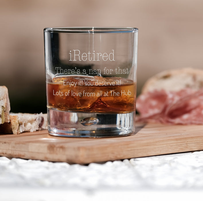 iRetired Retirement Personalised Engraved Bubble Whiskey Gift