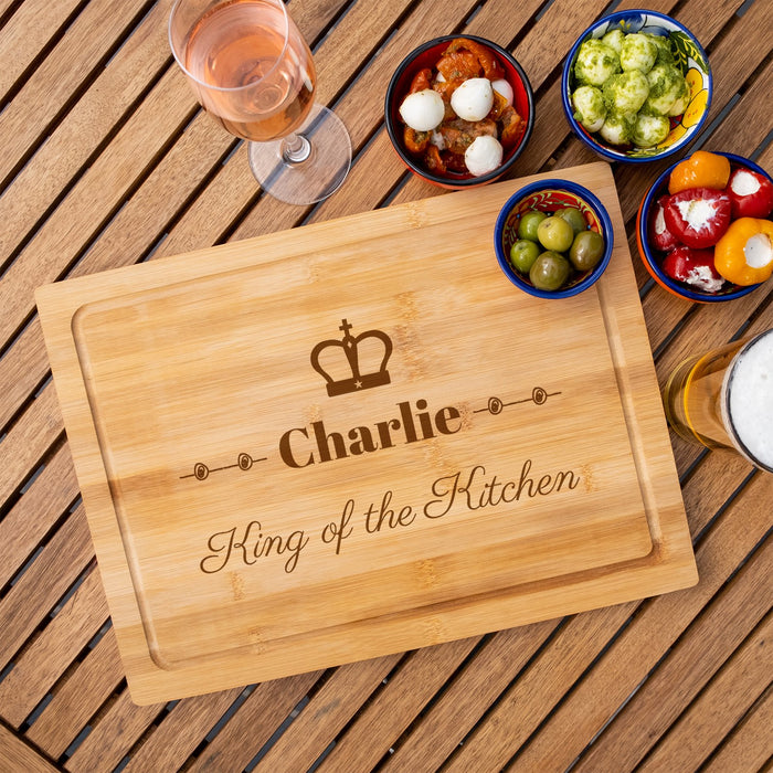 King of the Kitchen Personalised Engraved Chopping Board - YouPersonalise