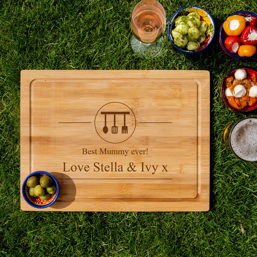 Kitchen Utensil Design Personalised Engraved Chopping Board - YouPersonalise