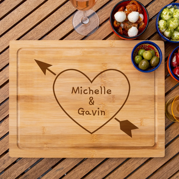 Love Heart Name Design Personalised Engraved Chopping Board - YouPersonalise