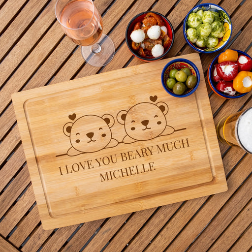 Love You Bear Design Personalised Engraved Chopping Board - YouPersonalise