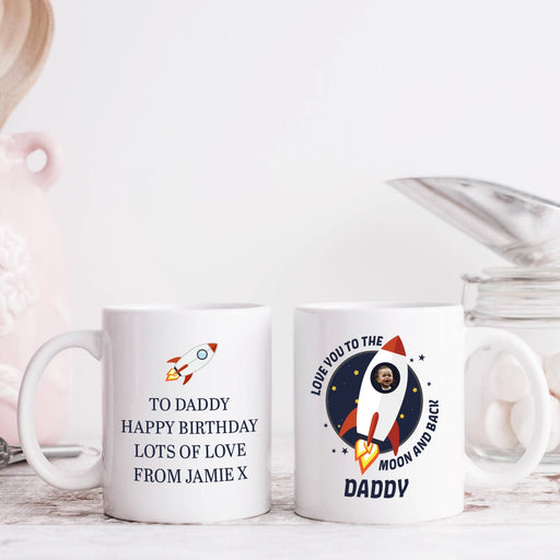 Love You To The Moon And Back Personalised White Mug with Image and Text - YouPersonalise