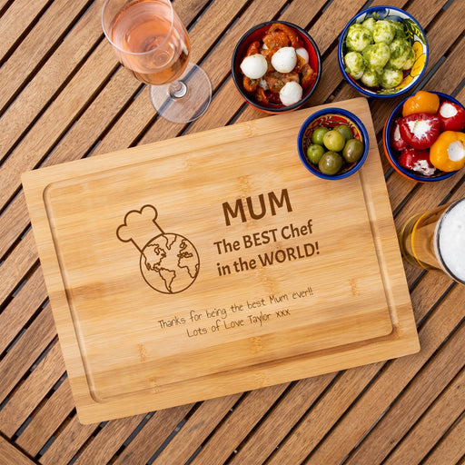 Mum Best Chef in the World Personalised Engraved Chopping Board - YouPersonalise