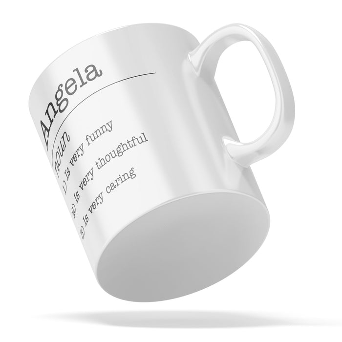Name and Noun Description Personalised White Coffee Cup - YouPersonalise