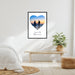 Personalised Heart Photo Upload Framed Print in A3 Size - White or Black - YouPersonalise