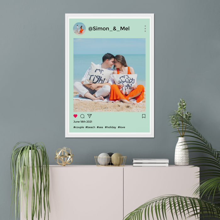 Personalised INSTAGRAM INSPIRED THEME Photo Framed Print in A3 Size - White or Black - YouPersonalise